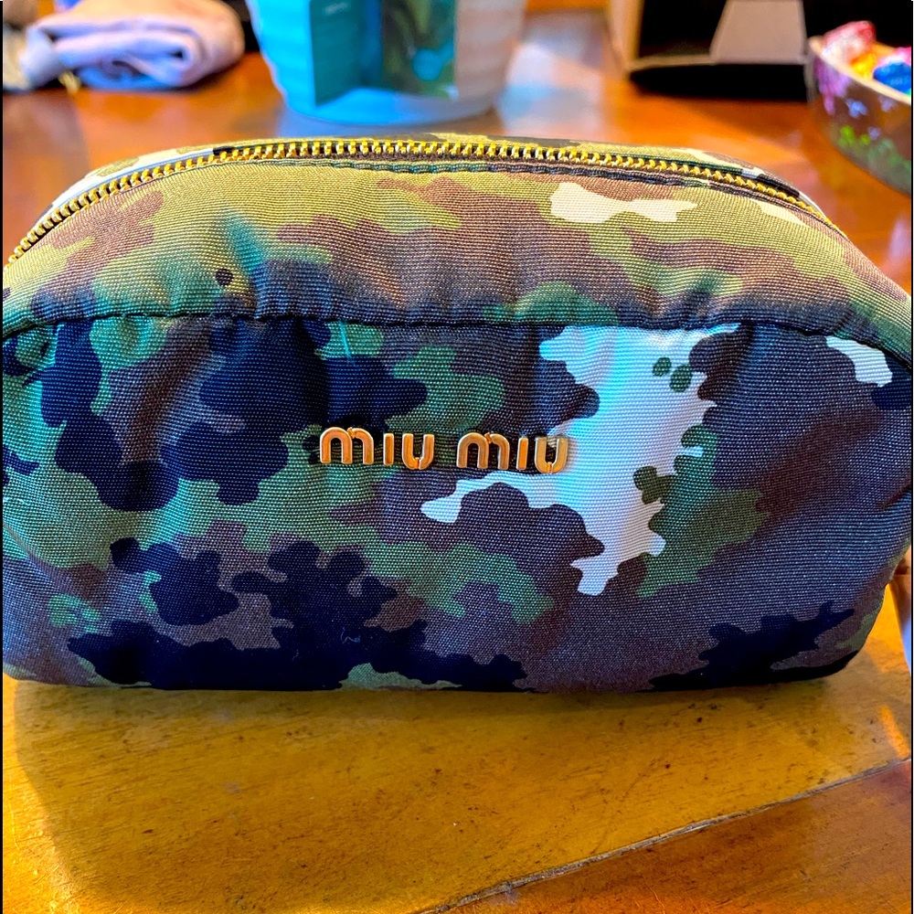 MIU MIU CAMOUFLAGE MAKEUP BAG